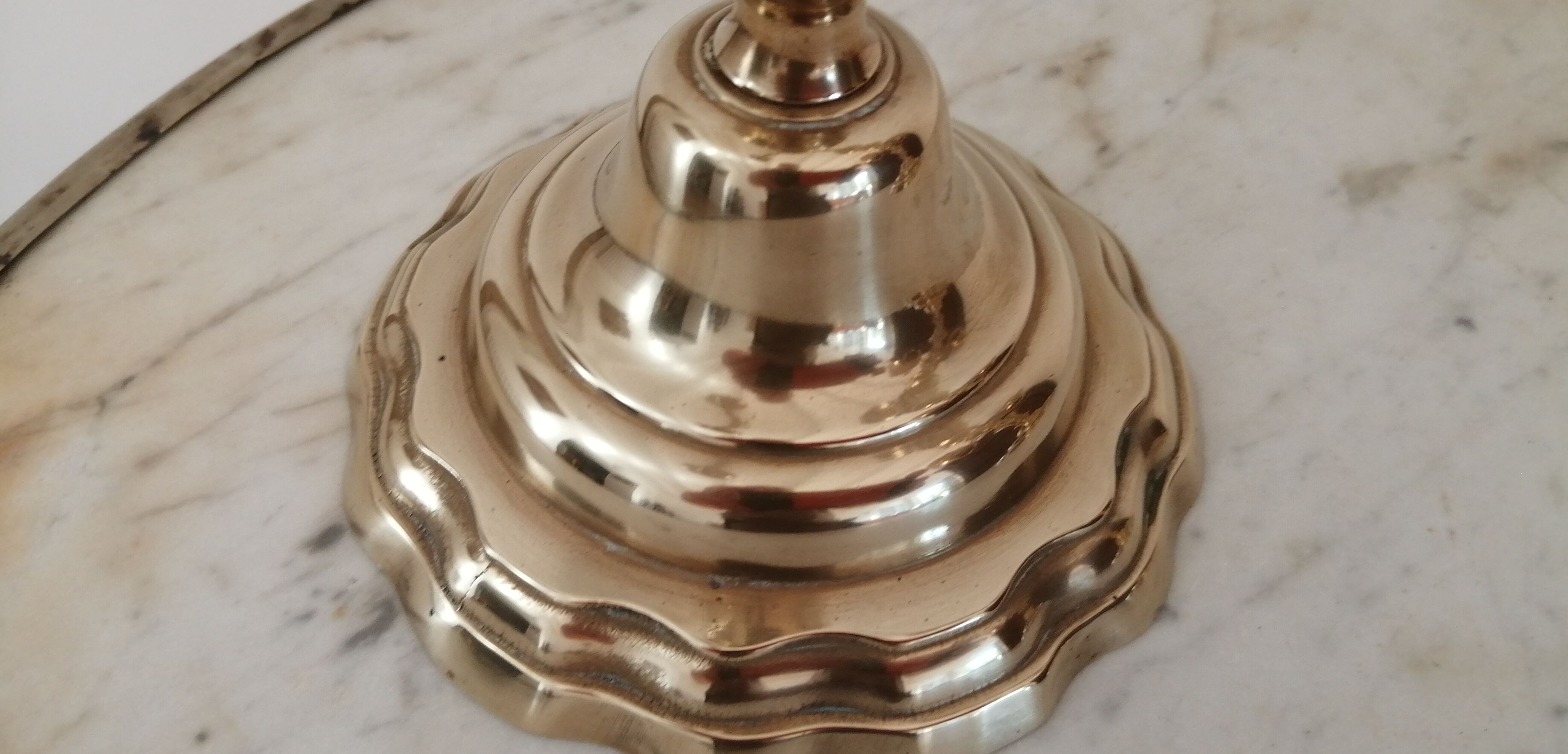 Pair of candelabras, brass candle holders