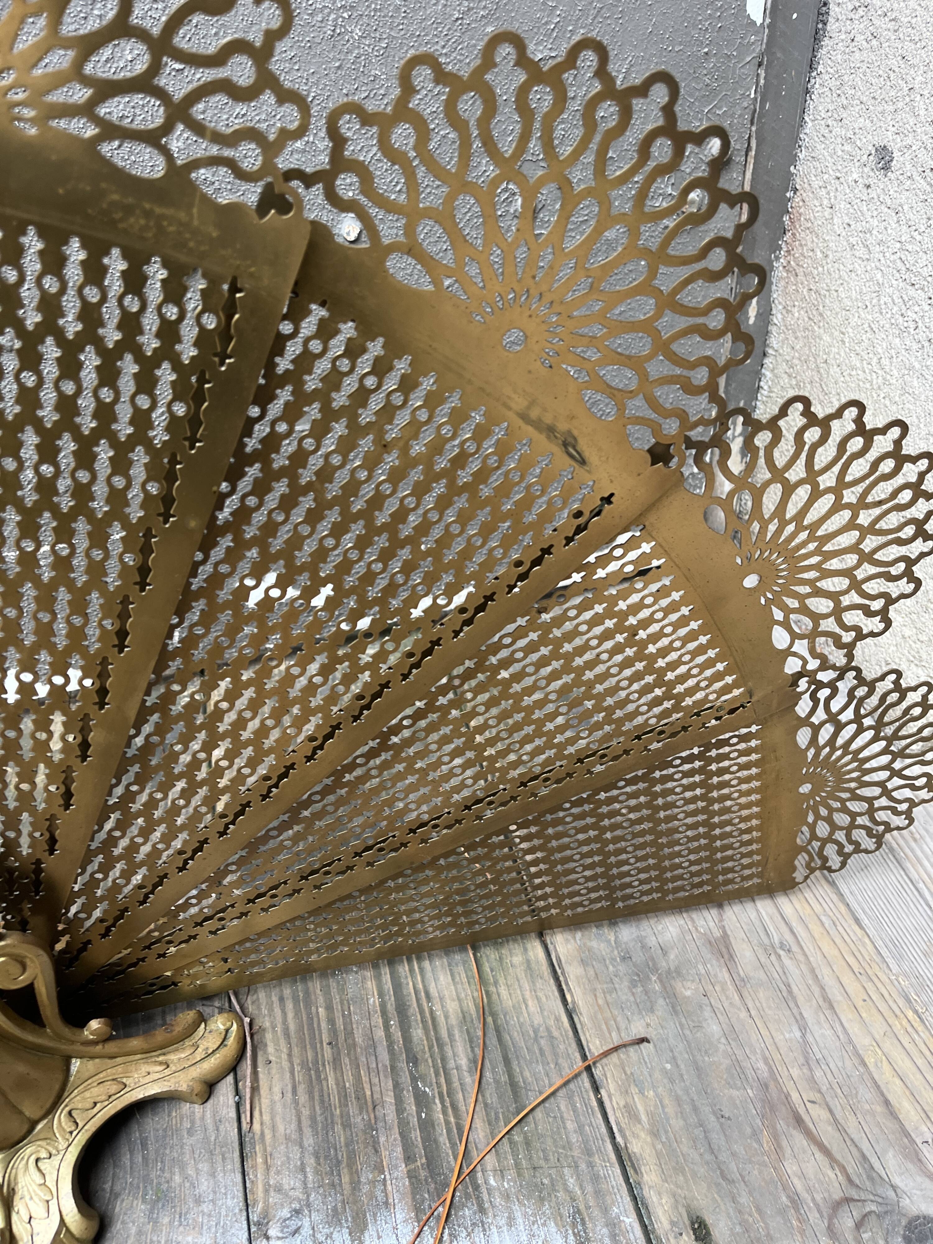 Fire screen fireplace fan bronze snake model