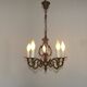 Elegant French Antique Bronze 5 Light 3 Sided Cage Style Chandelier