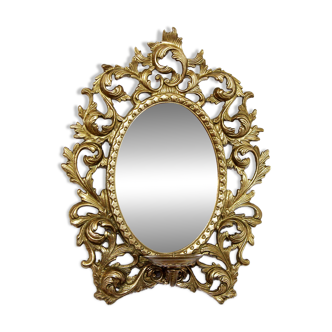 Brass candle holder mirror