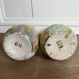 Set of two flamed stoneware vases