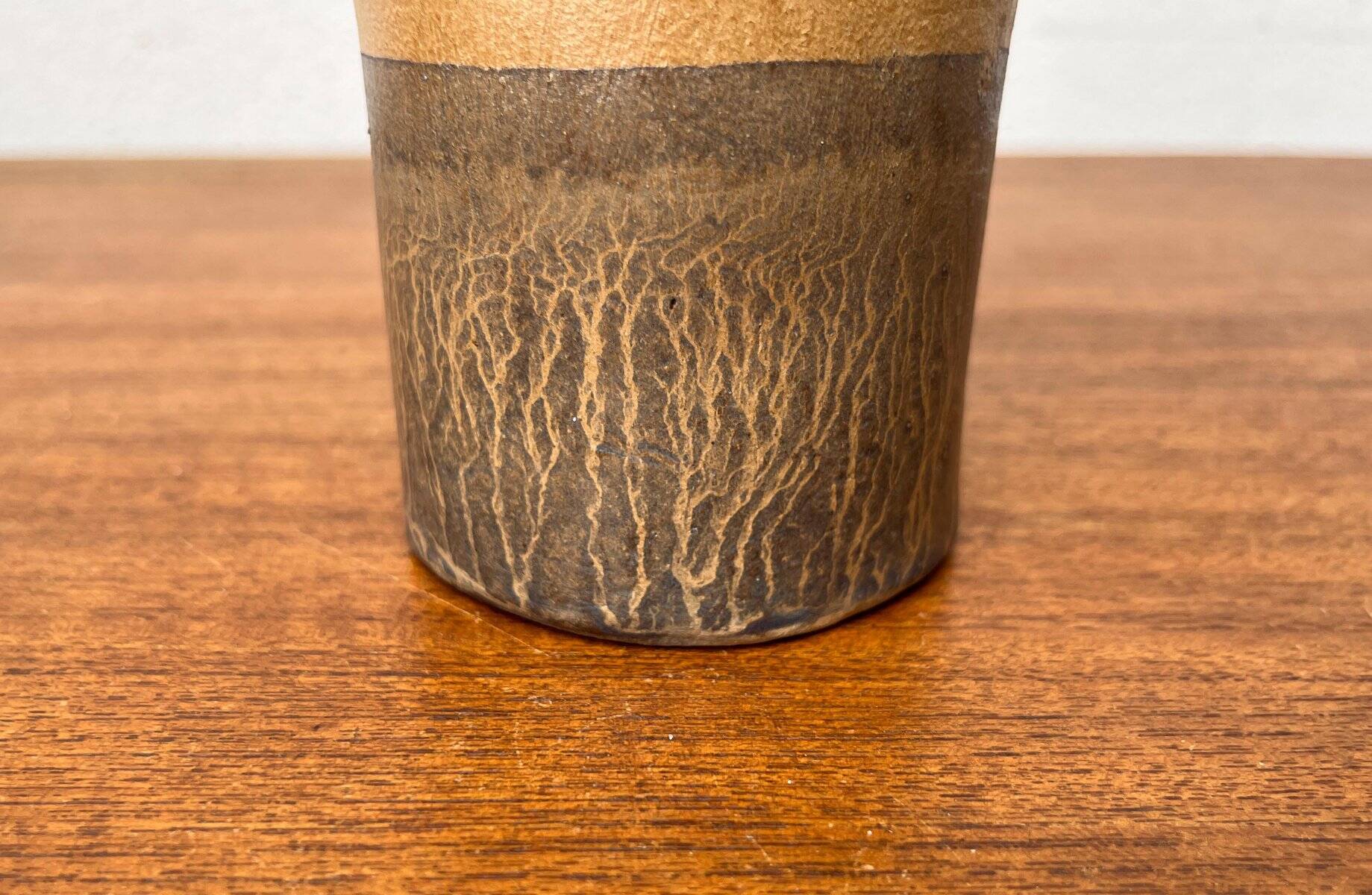 Vintage German brutalist studio pottery vase, 1979