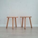 Paire de tabourets anciens tripodes