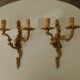 Pair of antique Rococo wall sconces in Louis XV style.