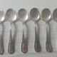 Set of 6 small silver metal spoons