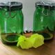 batch of 2 green jars "Made in Switzerland"