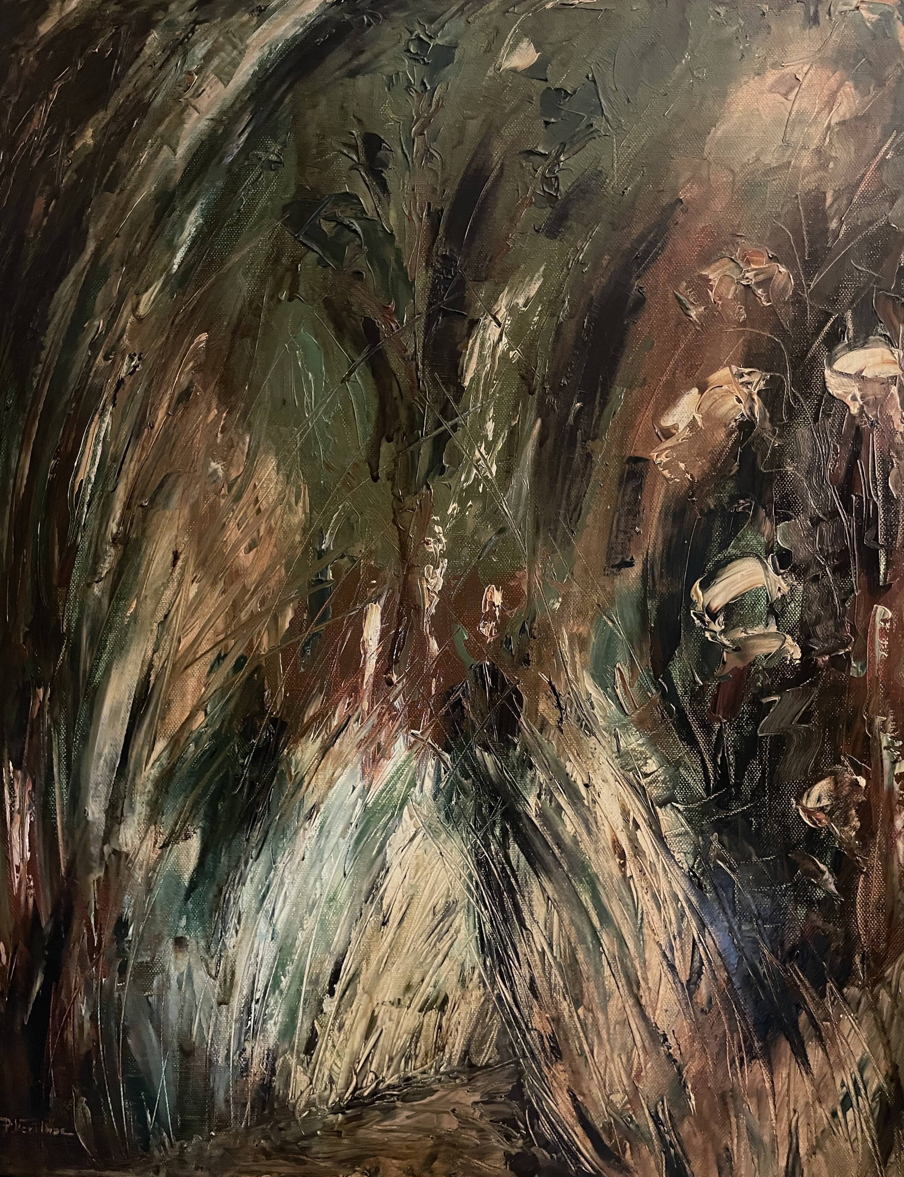 Huile sur toile paysage forêt
