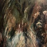 Oil on canvas forest landscape
