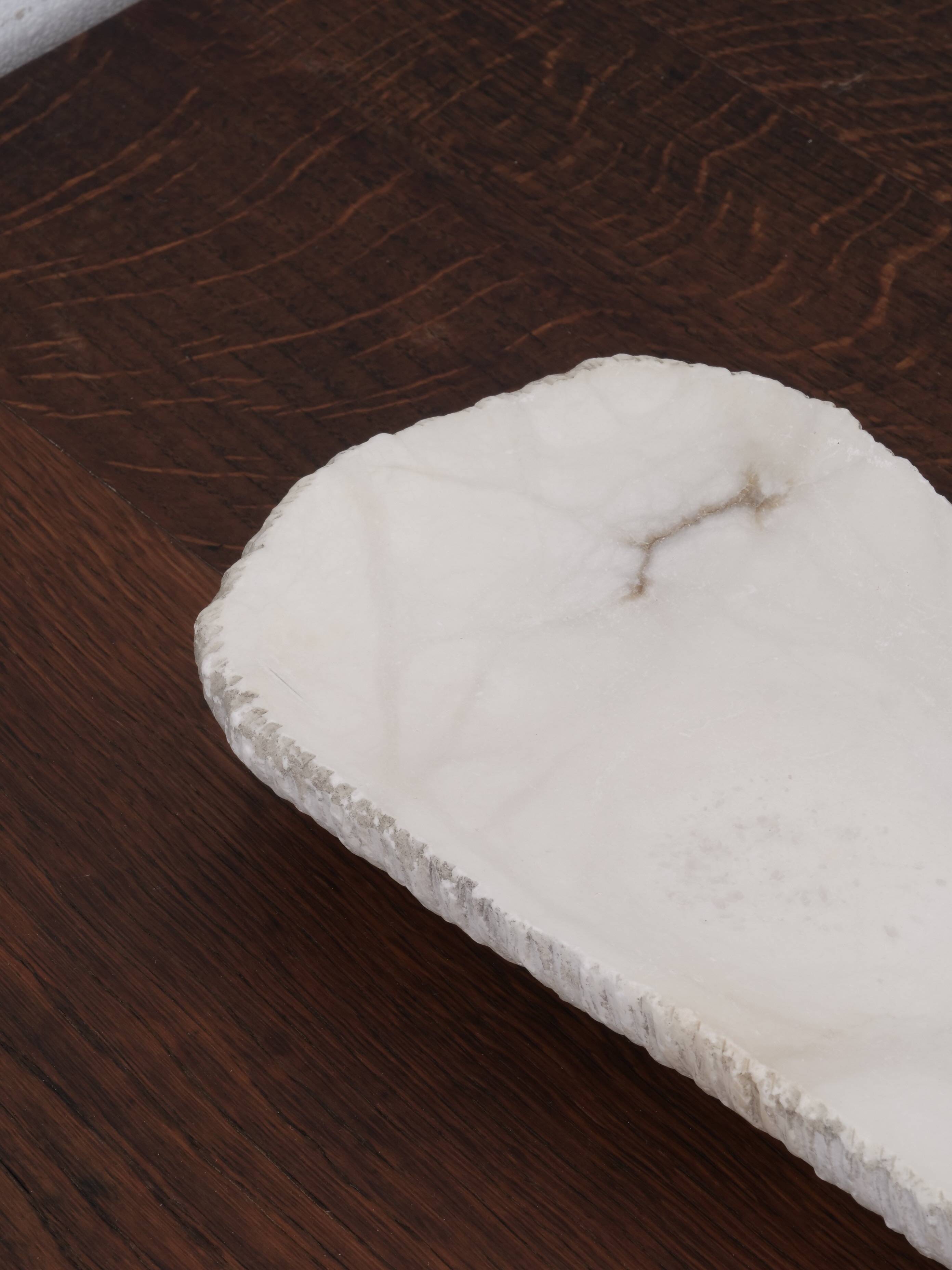 Brutalist free-form alabaster emptier