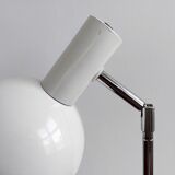 Reversible white metal and chrome table lamp, 1960's