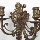 Pair of Heavy Victorian Bronze Triple Wall Sconces Griffin & Flower Detail