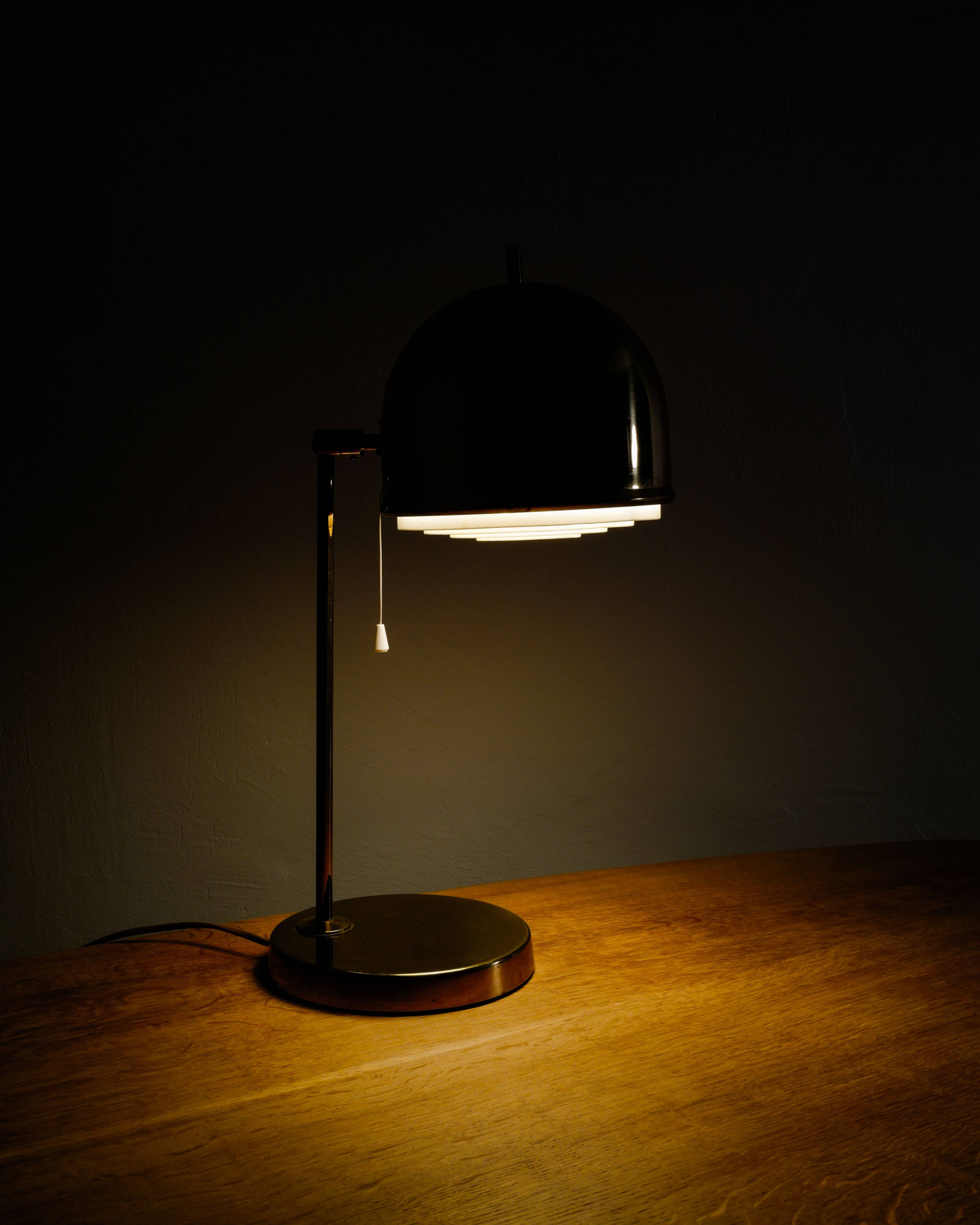 Swedish Mid Century B-075 Brass Table Lamp by Eje Ahlgren Bergboms, 1960s