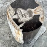 Small black, white and gray petrified wood side table H28cm D:18.5