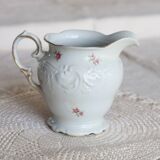 Vintage white porcelain milk jug – Romantic floral pattern
