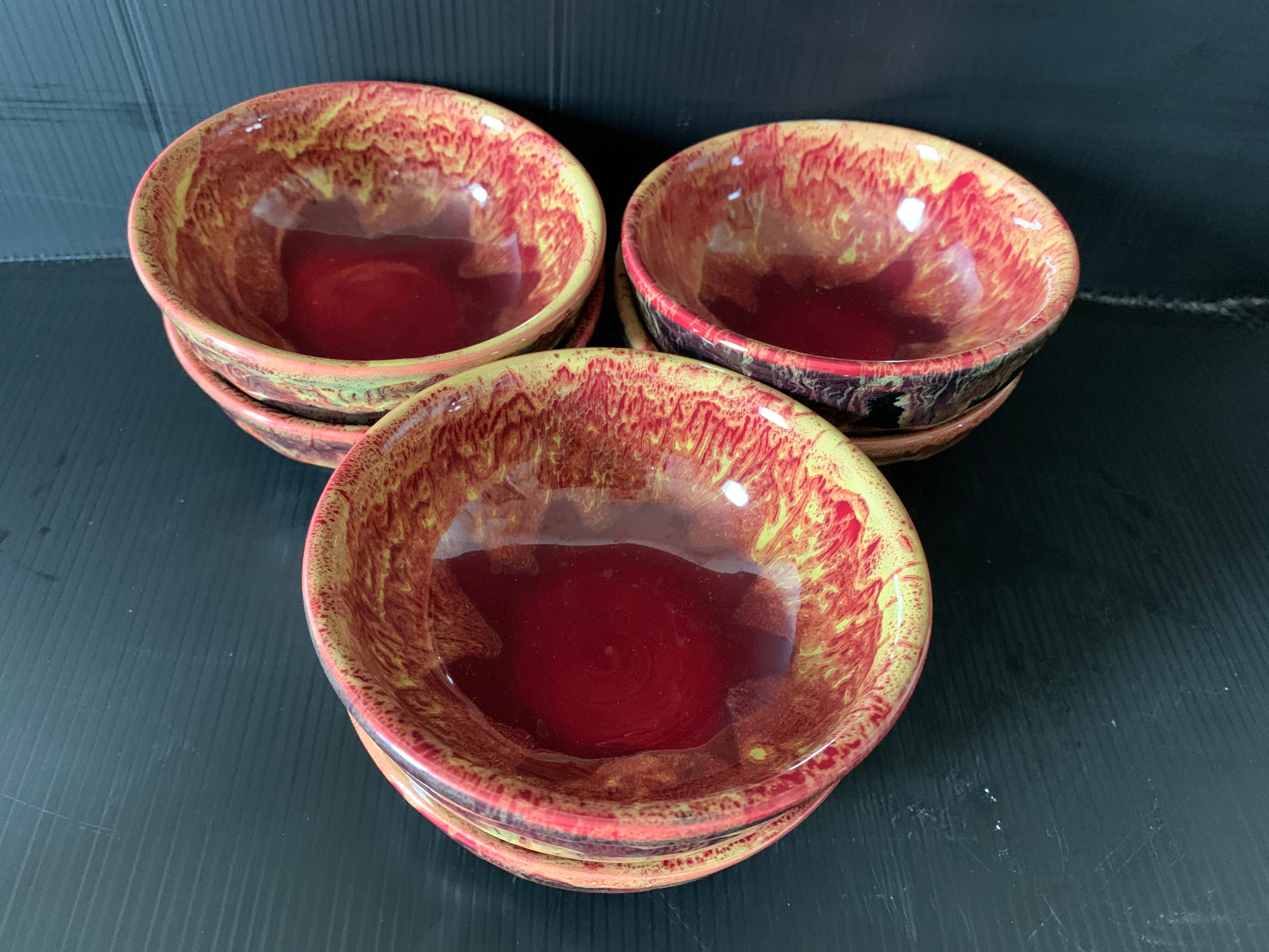 6 Morvan earthenware cups