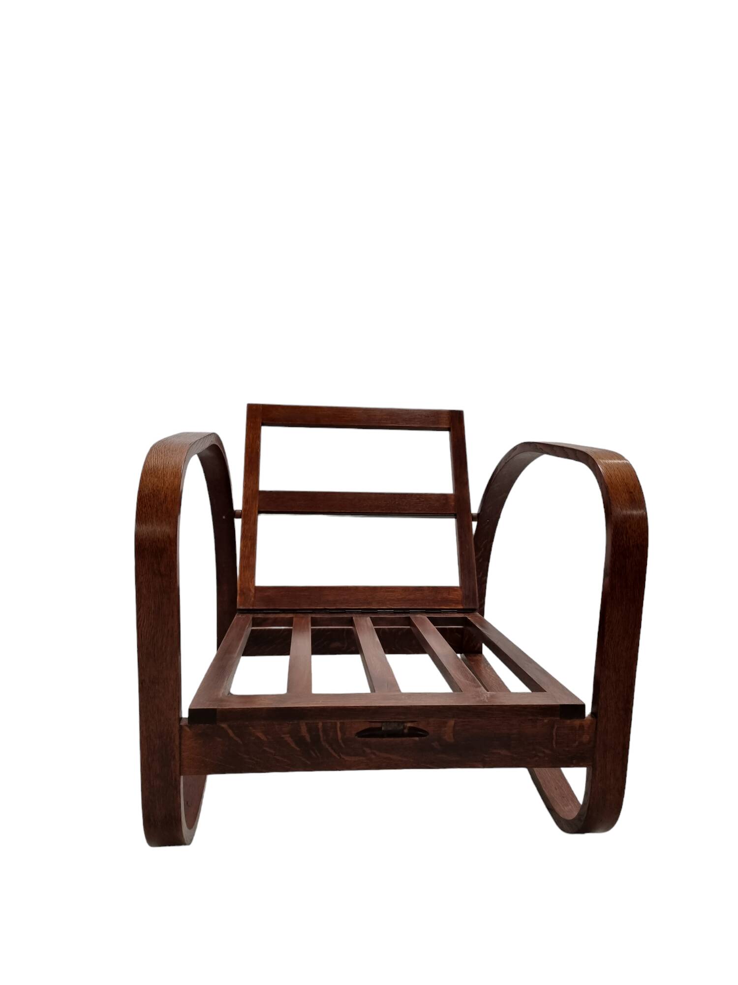 H-70 adjustable Art Deco armchair by J. Halabala, 1930s Czechoslovakia