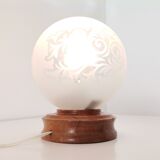 Small vintage 60s wooden table lamp