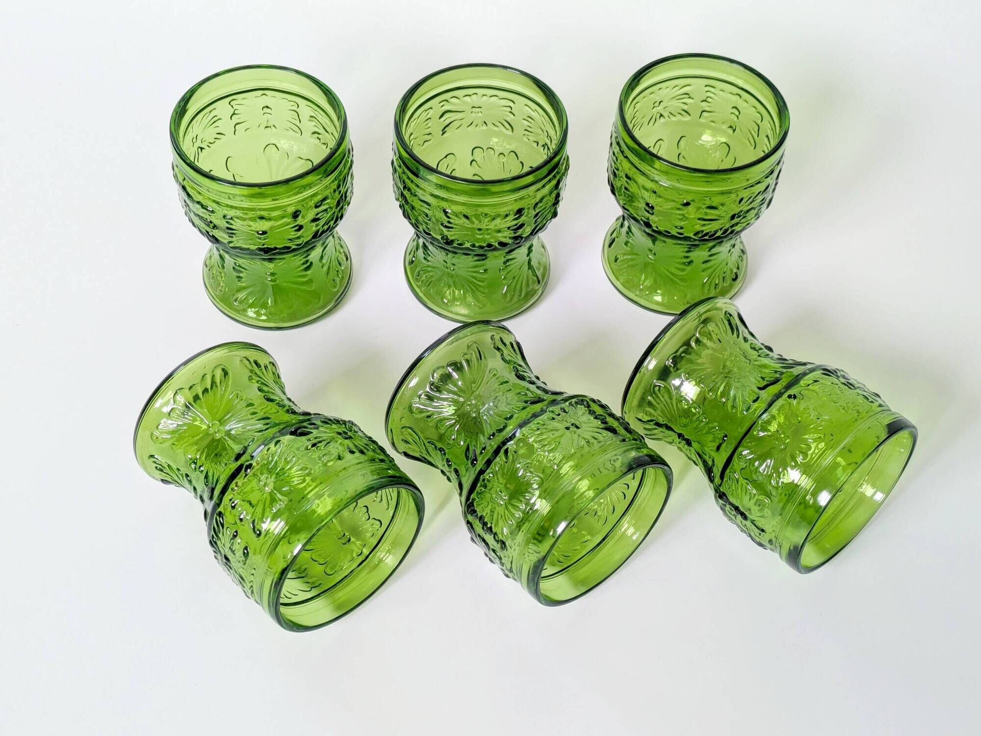 Set of 6 Bormioli tempered glass tumblers, Italy, 1970s