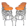 Set of 8 chrome bar stools, Hilma, 1970s