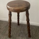 Vintage turned wooden traipod stool