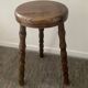 Vintage turned wooden traipod stool