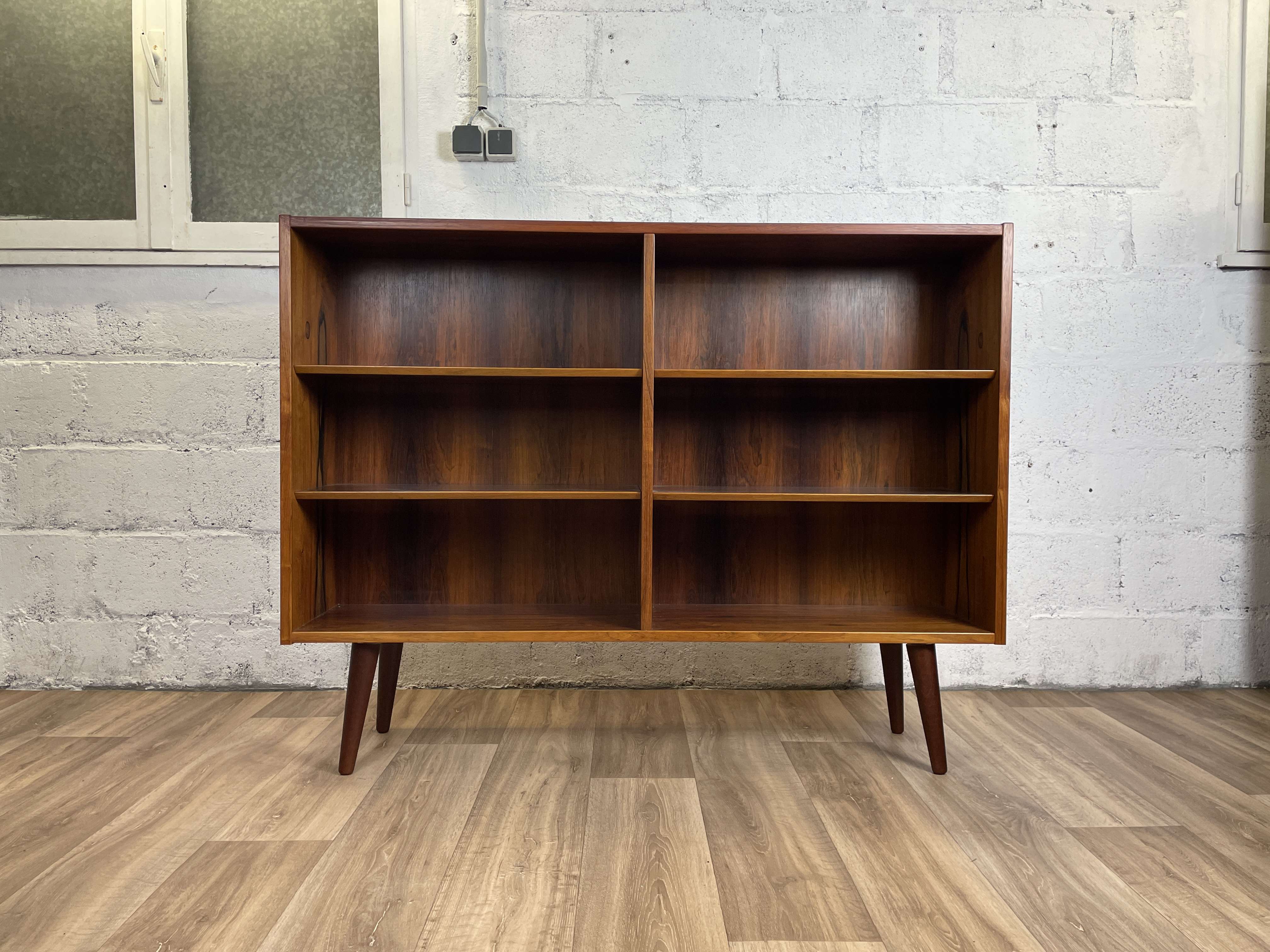 Vintage Scandinavian rosewood bookcase by Poul Hundevad, 60s
