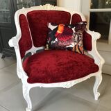 Old fully restored shepherdess armchair
