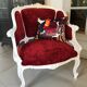 Old fully restored shepherdess armchair