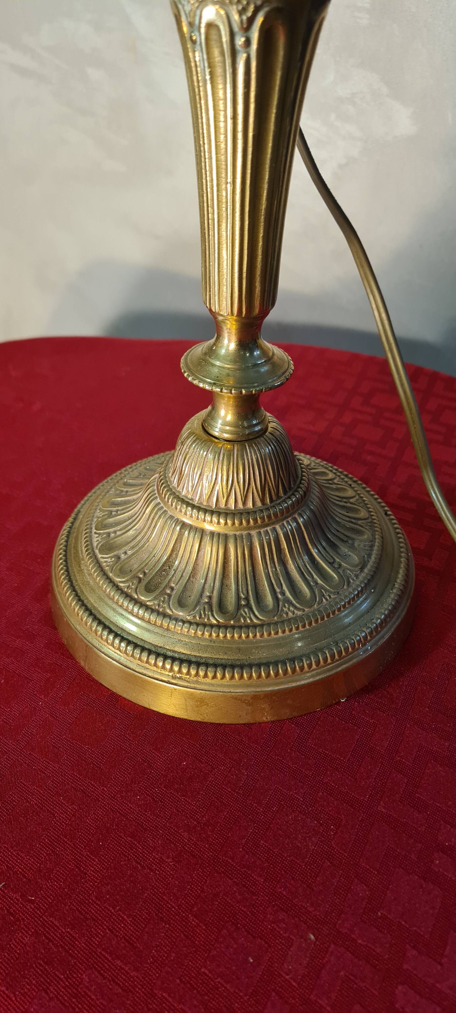 Bronze and blue opaline lamp 42x24