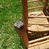 6 beech straw bistro chairs