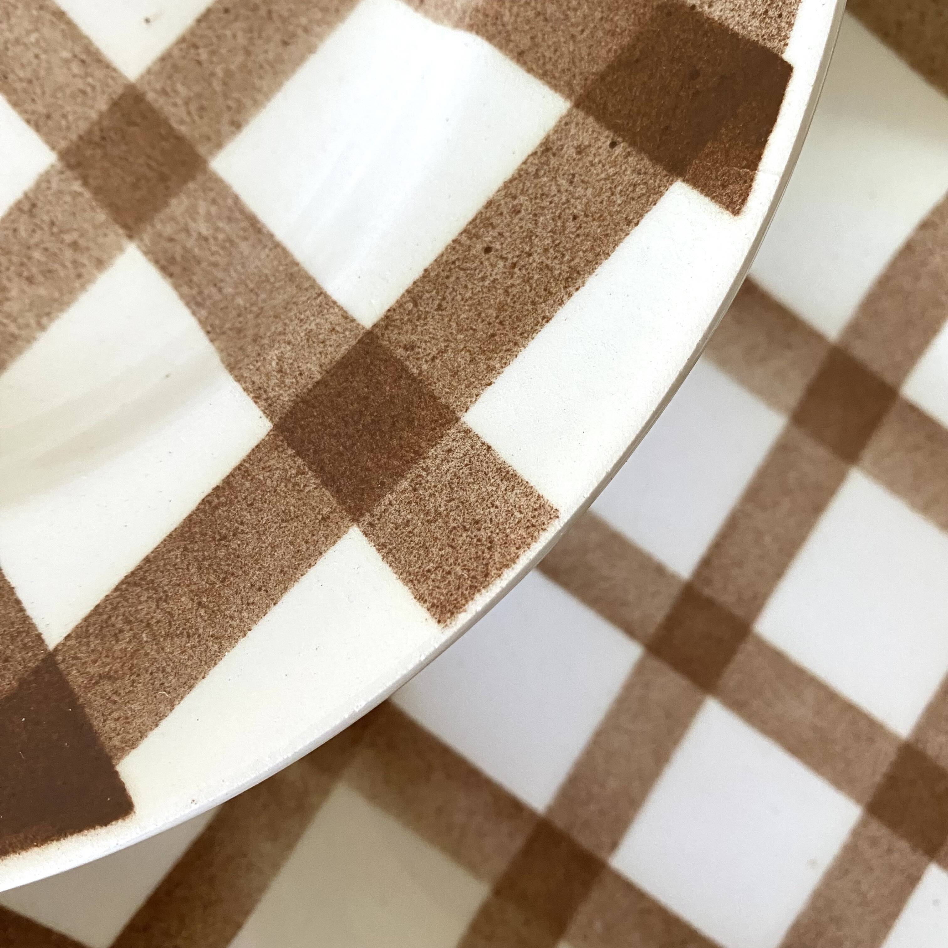 Deep plates Moulin de Loups gingham Glasgow model