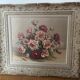 Huile sur toile - nature morte au bouquet de roses
