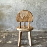 Small child's chair in natural blond teak back with three bars