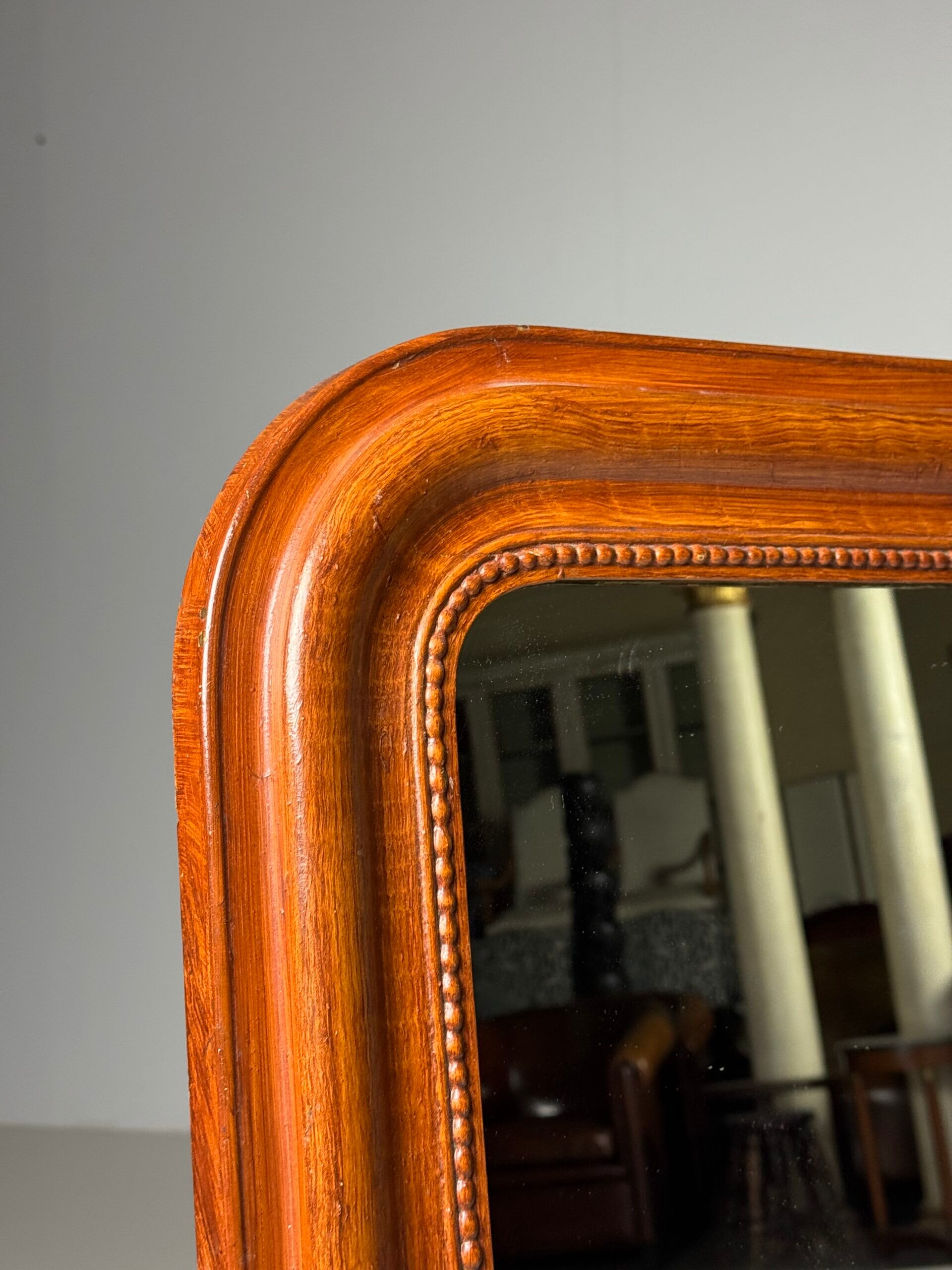Faux bois antique mirror