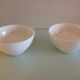 Two bowls in Arcopal white floral decoration / vintage 70s