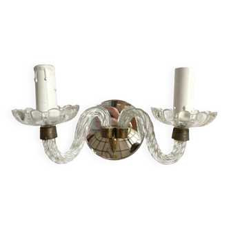 2-light murano glass and mirror wall light