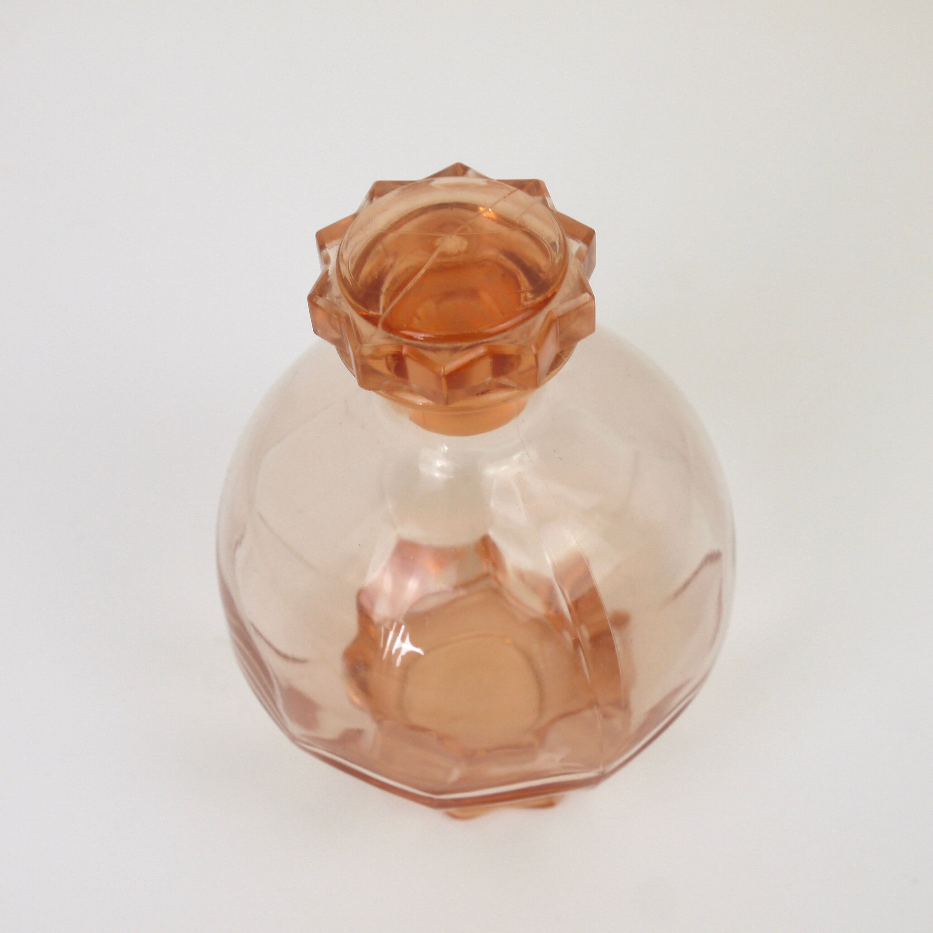 Pink glass liqueur carafe