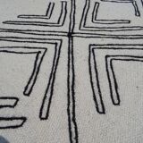 Woven cotton carpet embroidered patterns ethnic Berber style 249 x 156