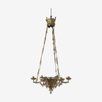 Chandelier in gilded bronze gothic