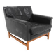 Fauteuil scandinave en cuir, Suède, 1960