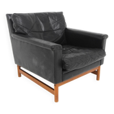 Fauteuil scandinave en cuir, Suède, 1960