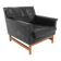Fauteuil scandinave en cuir, Suède, 1960