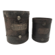 Set of 2 measures or grain pots double liter and liter in iron XlXh