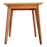 Table - old raw wood boarding school desk with compass legs