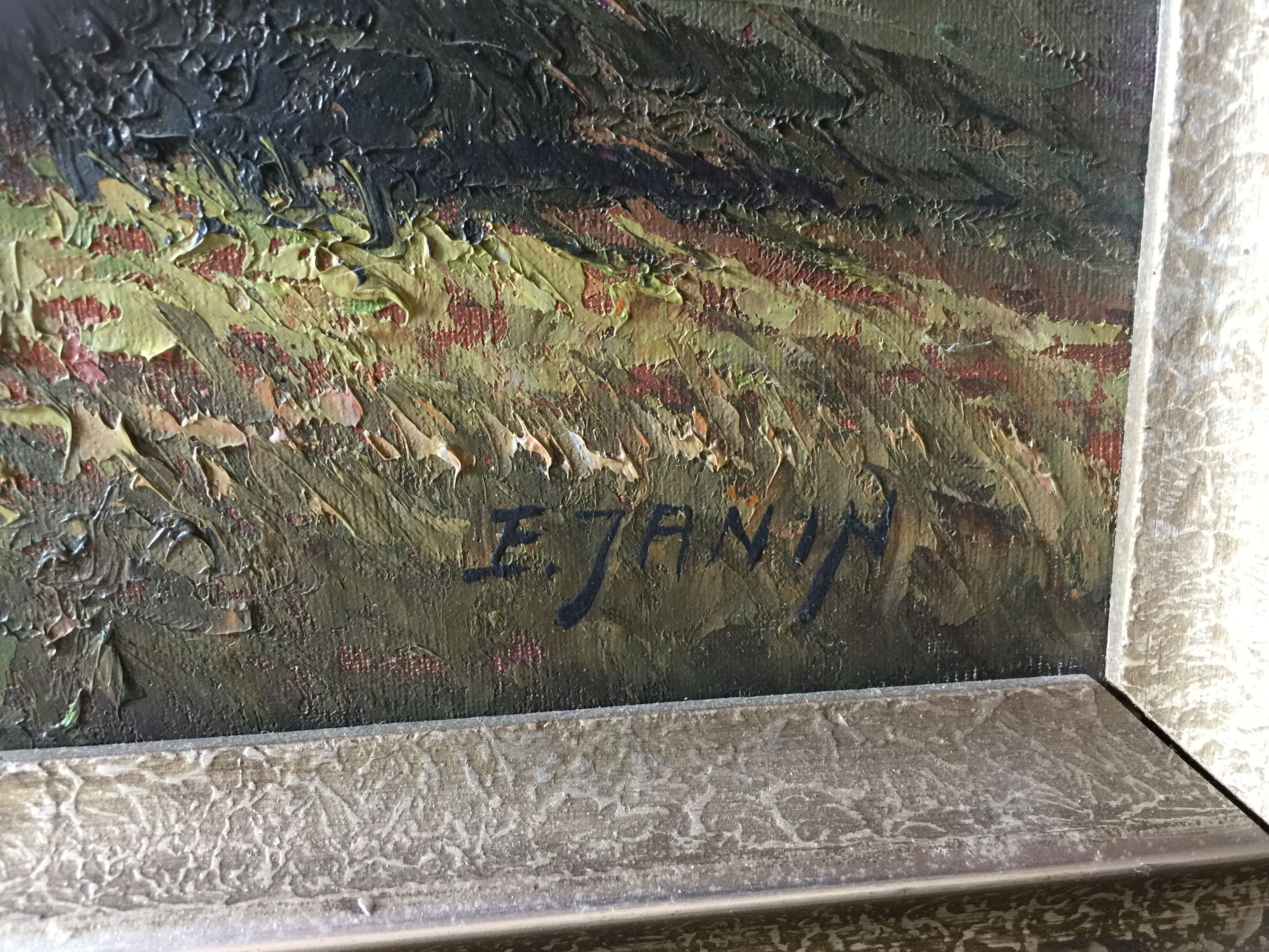 Huile sur toile signée e.janin
