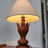 Wooden table lamp in the shape of a flower