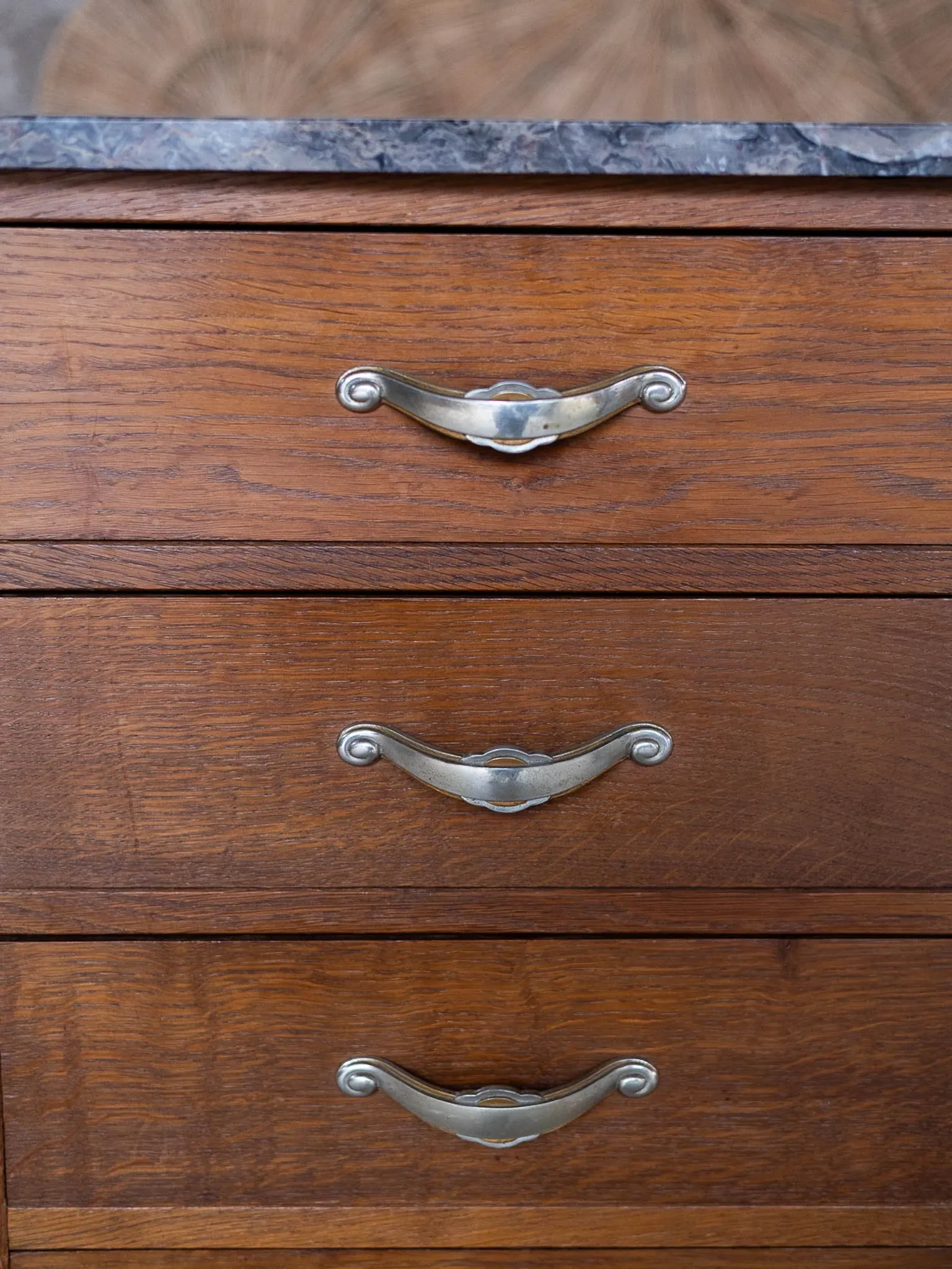 Vintage bedside table in Empire / Art Deco style