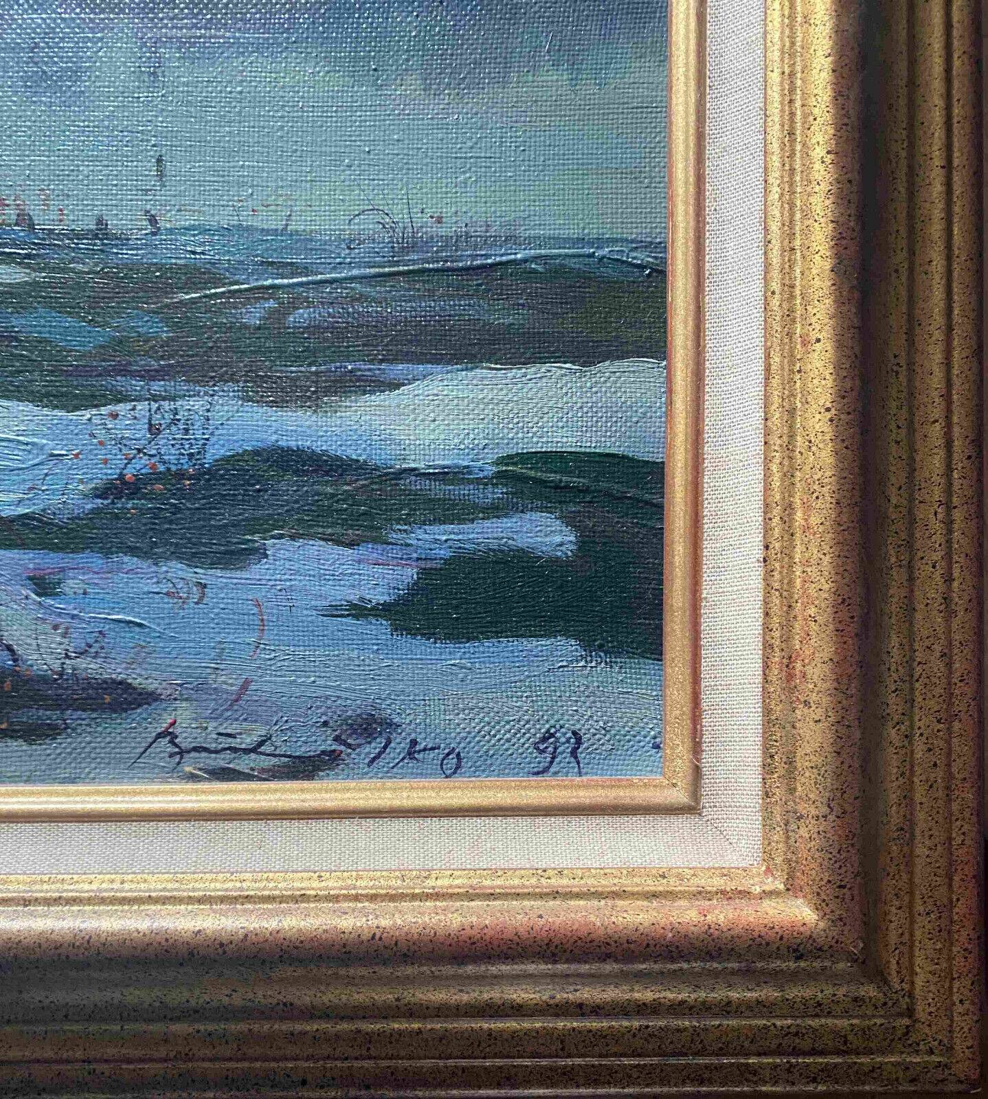 HST Russian school painting "Winter landscape" 1993 signed located + frame