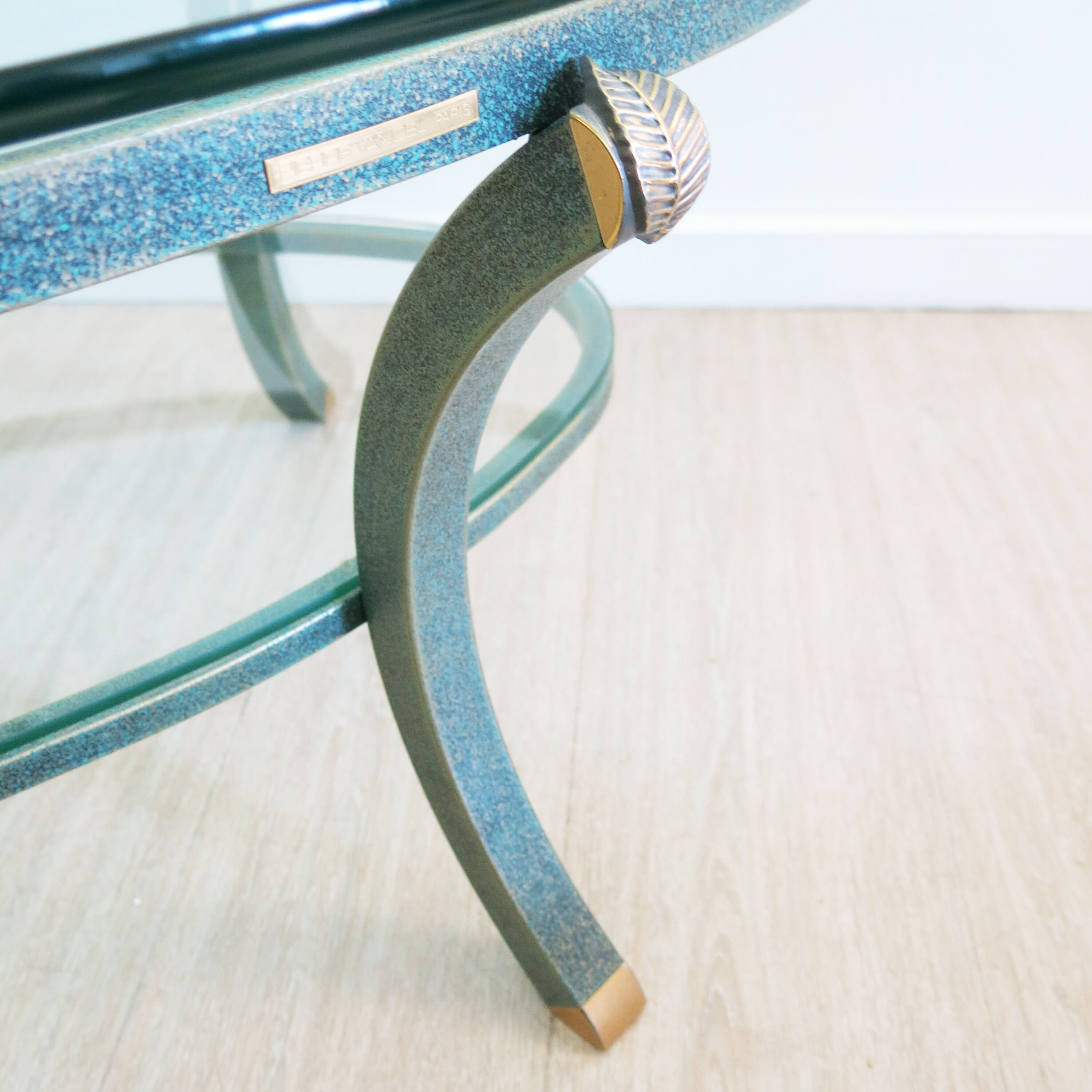 Vintage oval coffee table by Pierre Vandel, 1970s