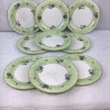 9 Dessert plates spring décor made in france Salins